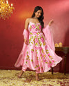 Azal Satin Handpainted Gotapatti Suit Set