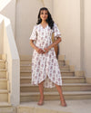 Textured Elegance Handblock Pleated Dress