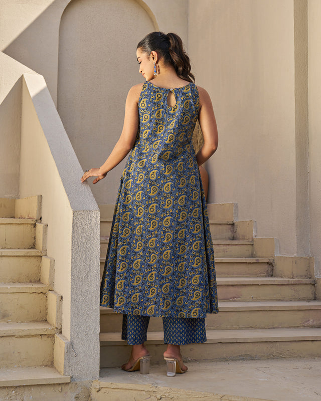 Morning Glow Handblock Kurta Set