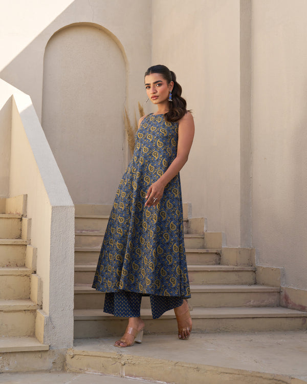 Morning Glow Handblock Kurta Set