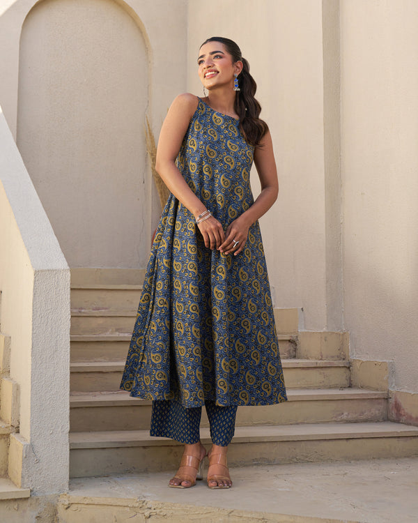 Morning Glow Handblock Kurta Set