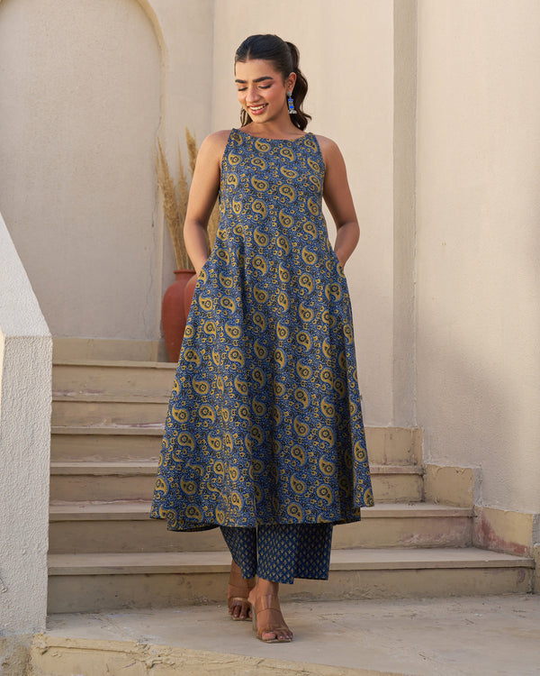 Morning Glow Handblock Kurta Set