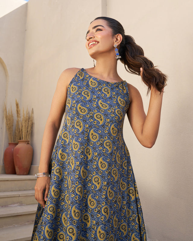 Morning Glow Handblock Kurta Set