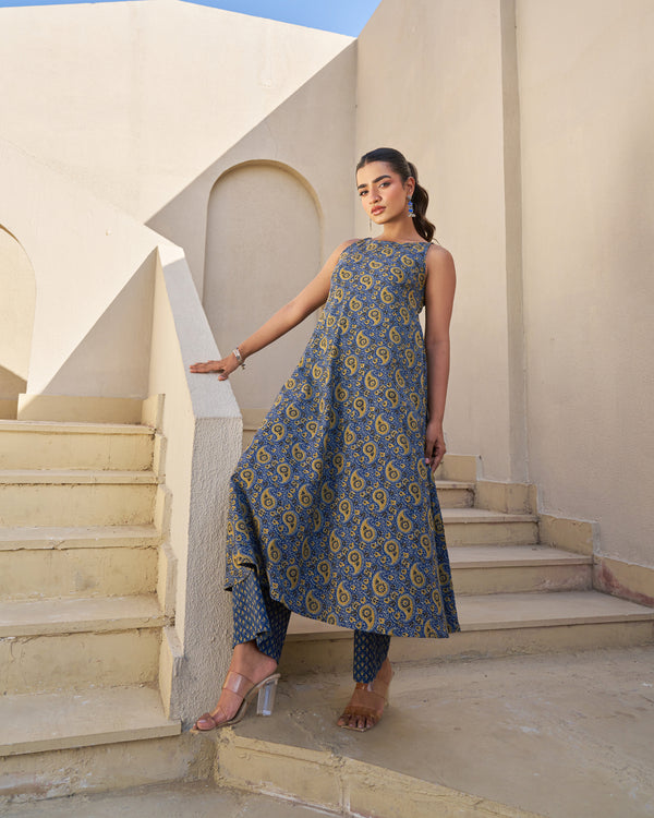 Morning Glow Handblock Kurta Set