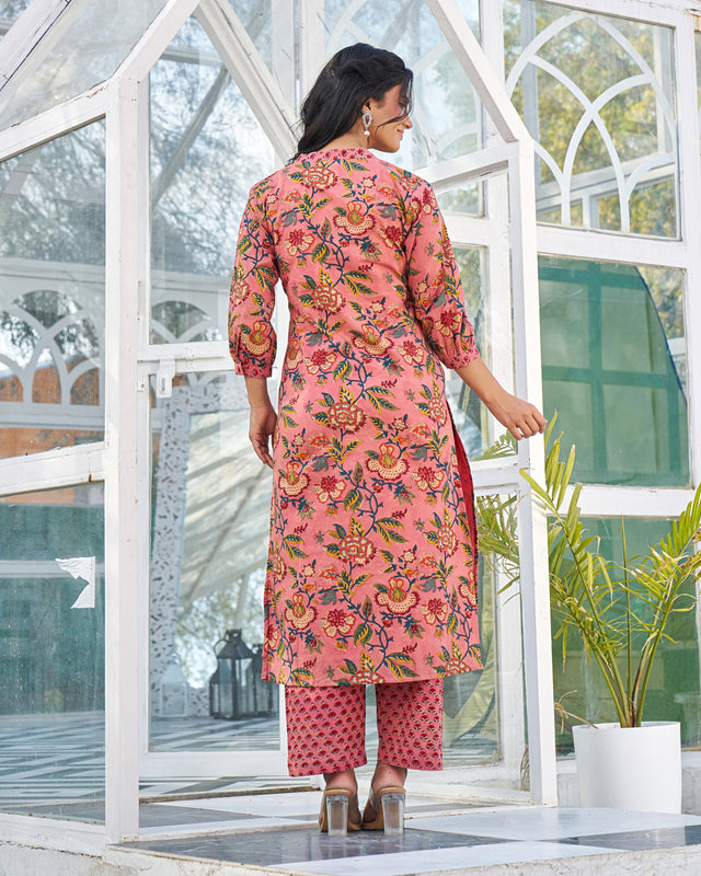 Subtle Elegance Handblock Kurta Set
