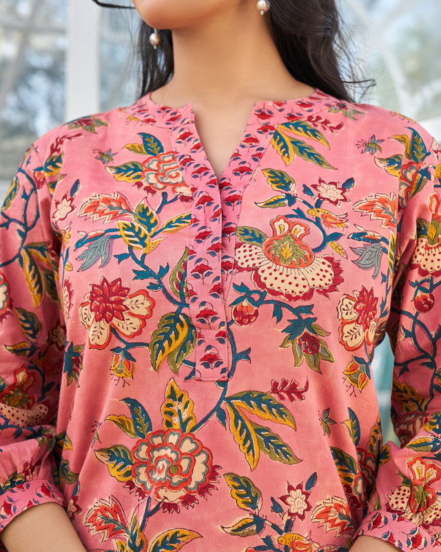 Subtle Elegance Handblock Kurta Set