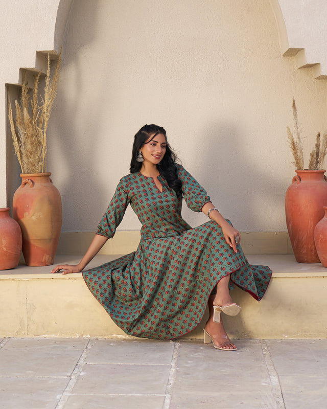 Naturally You Handblock Kurta Set