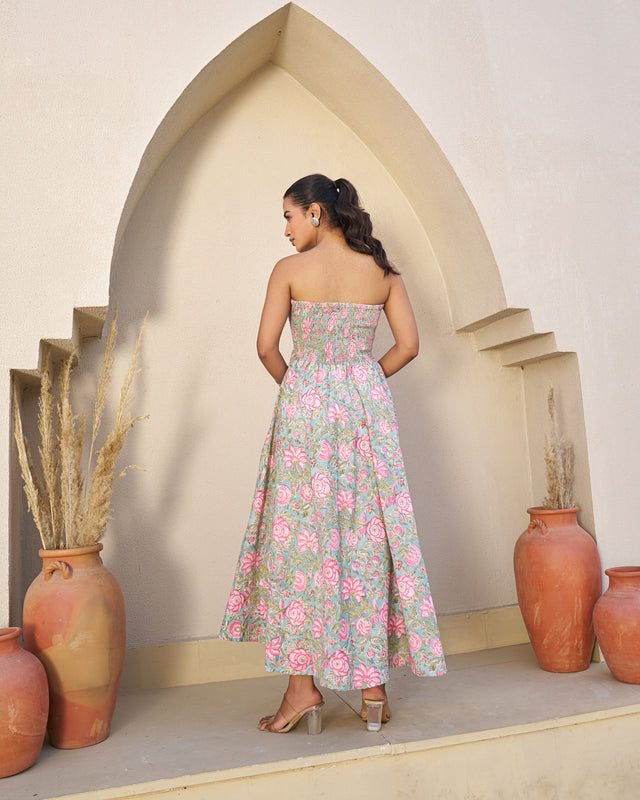 Ethereal Handblock Umbrella Dress