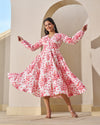 Elegant Handblock Umbrella Dress