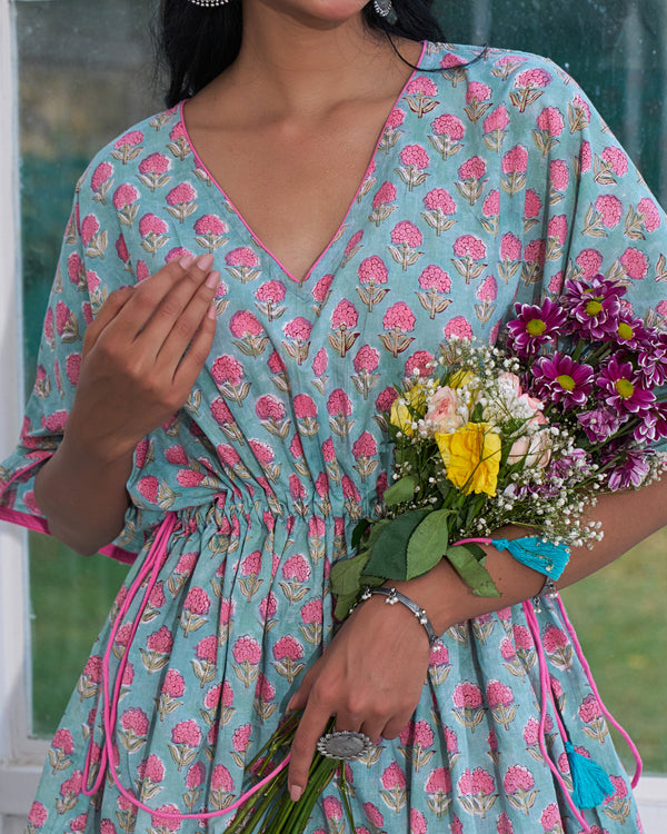 Lounge Luxe Handblock Kaftan Set