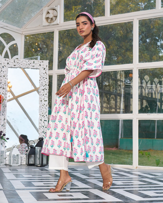 Breezy Comfort Handblock Kaftan Set