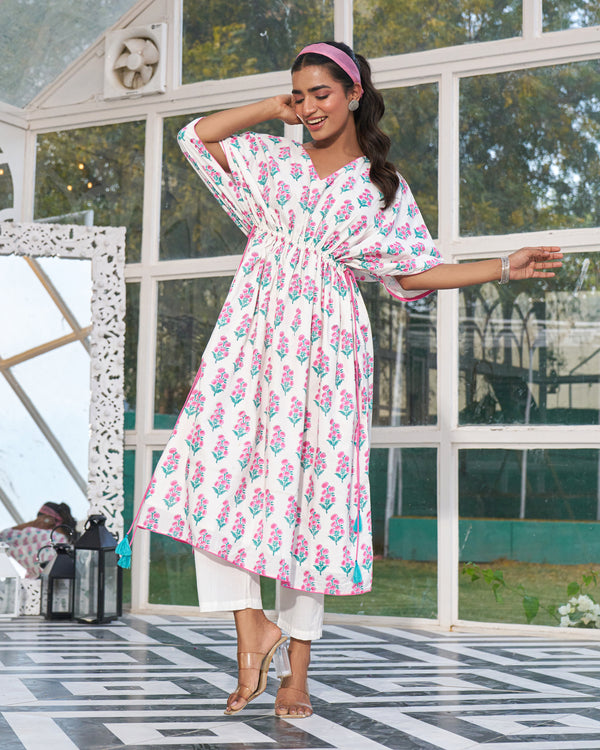 Breezy Comfort Handblock Kaftan Set