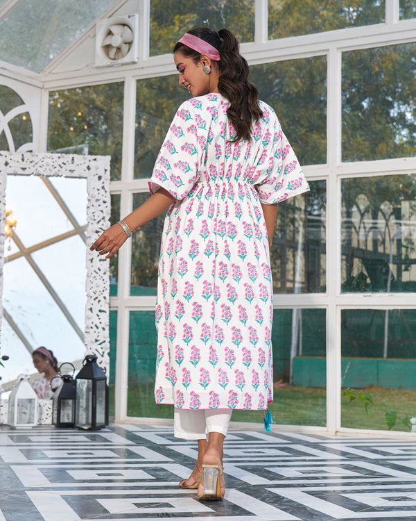 Breezy Comfort Handblock Kaftan Set
