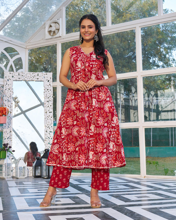 Rustic Ease Handblock Kurta Set