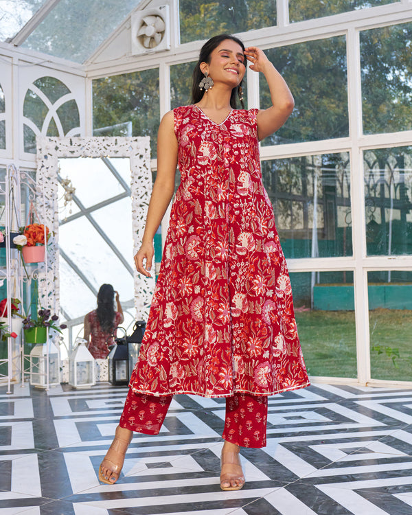 Rustic Ease Handblock Kurta Set