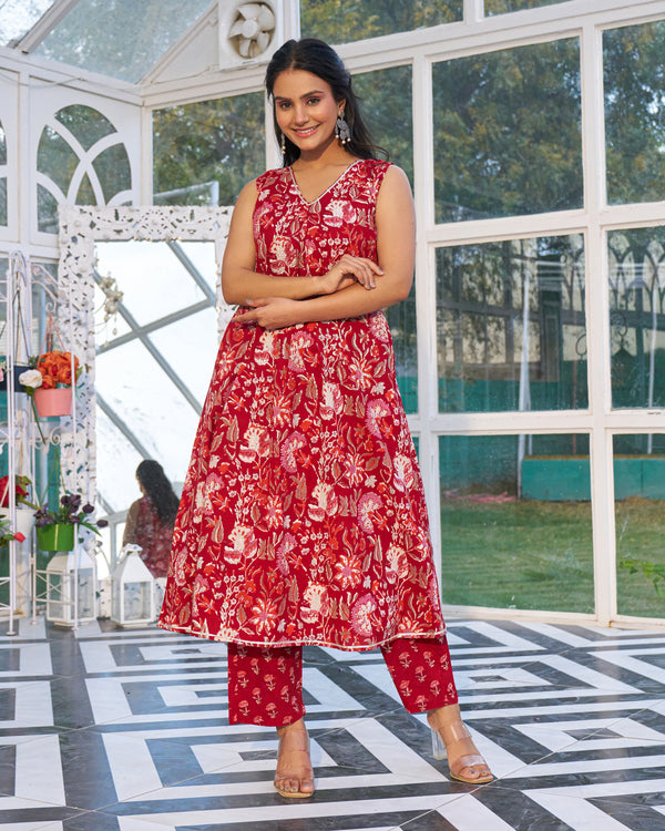 Rustic Ease Handblock Kurta Set