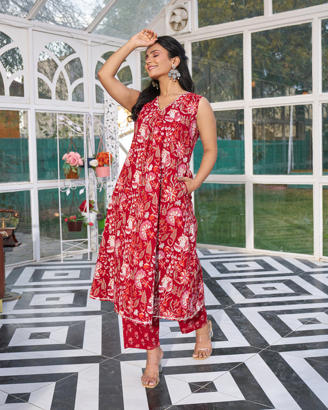 Rustic Ease Handblock Kurta Set