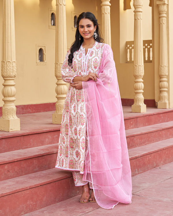 Subtle Radiance Handblock Suit Set