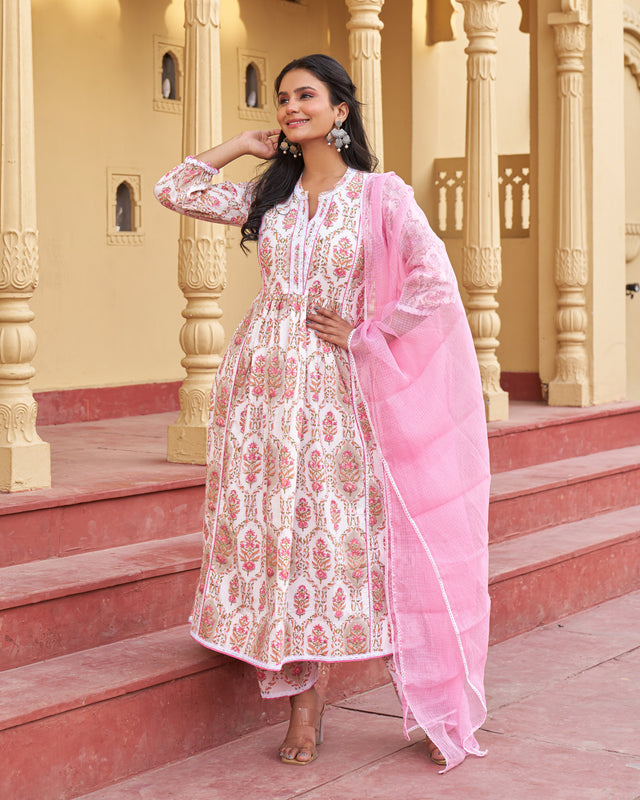 Subtle Radiance Handblock Suit Set