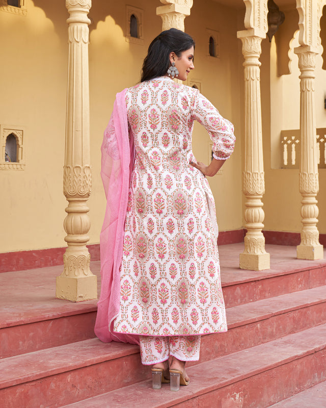 Subtle Radiance Handblock Suit Set