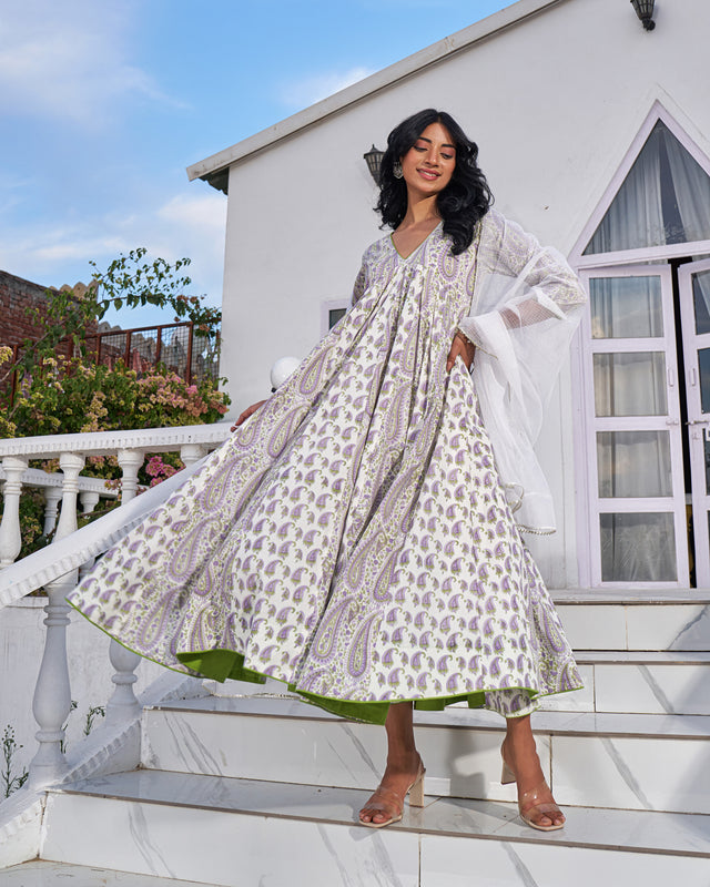 Soft Tones Handblock Suit Set