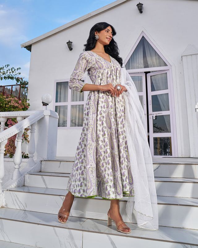 Soft Tones Handblock Suit Set