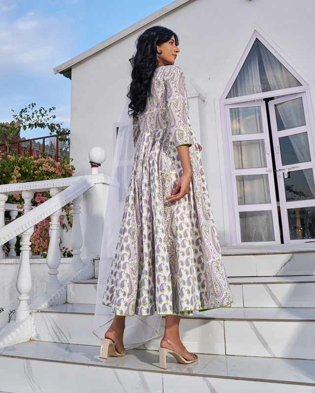 Soft Tones Handblock Suit Set