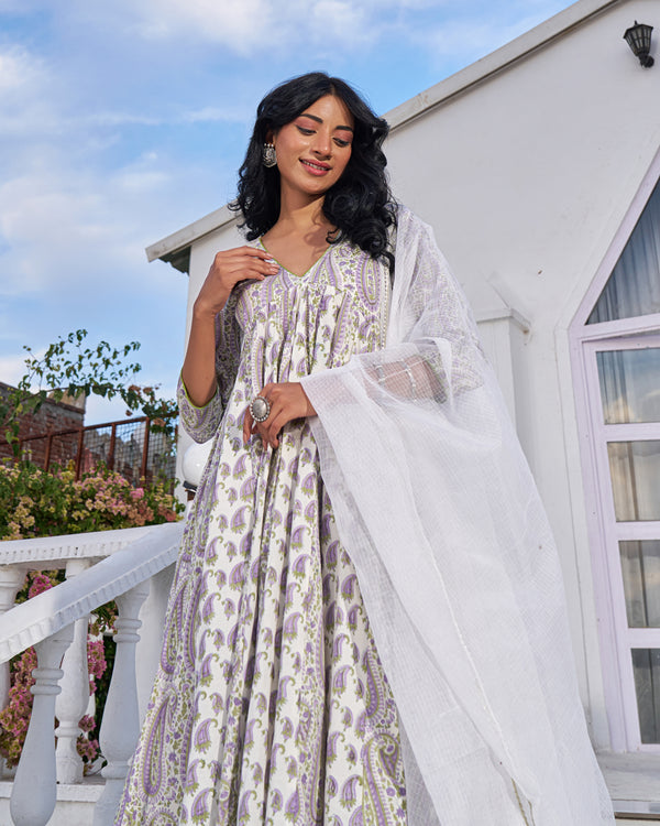 Soft Tones Handblock Suit Set