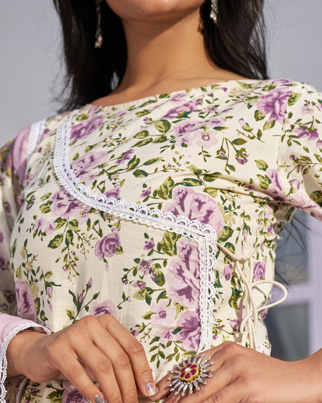 Serene Hues Handblock Suit Set