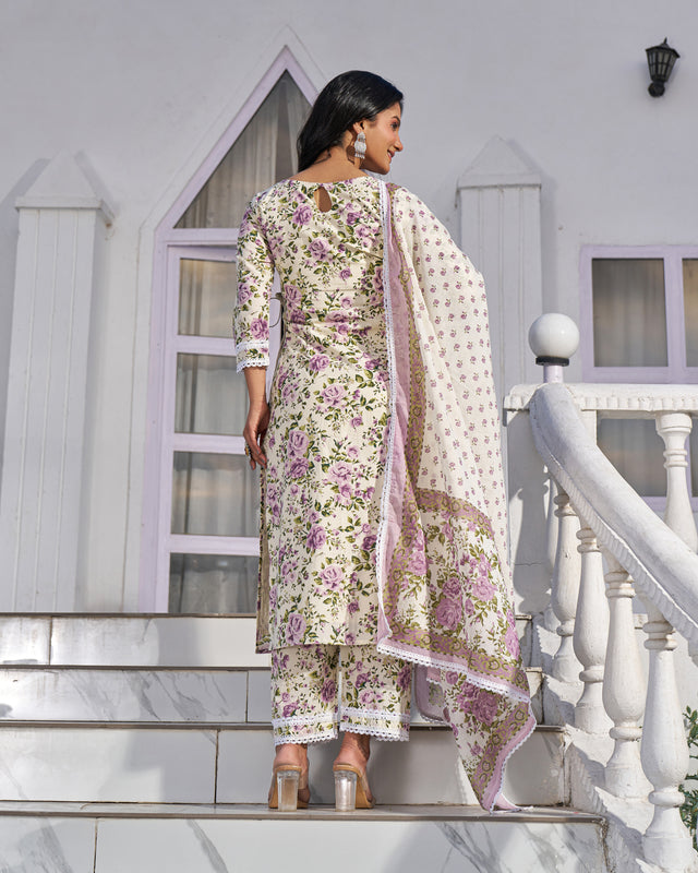 Serene Hues Handblock Suit Set