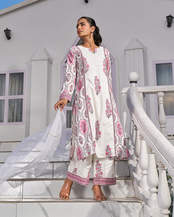 Rustic Charm Handblock Suit Set