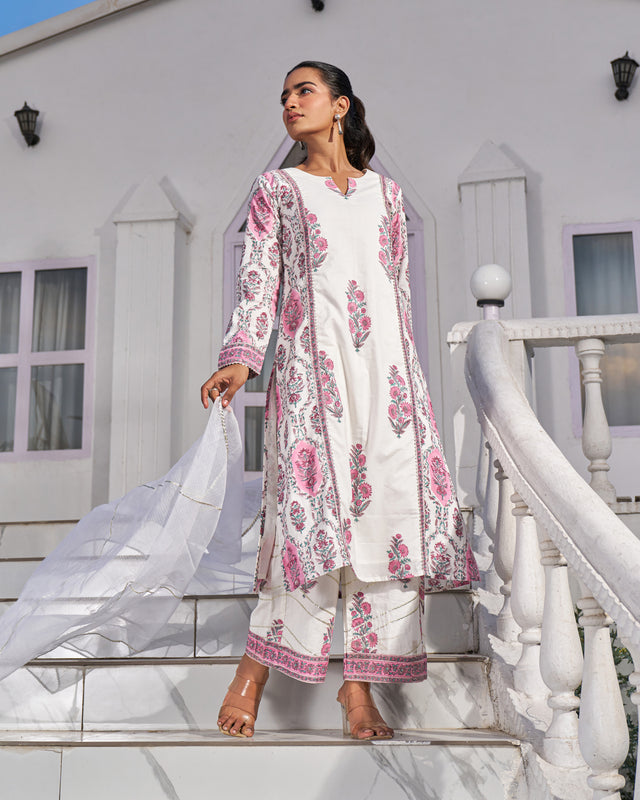 Rustic Charm Handblock Suit Set