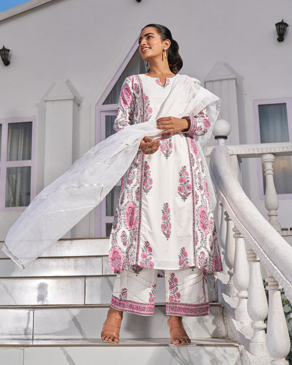 Rustic Charm Handblock Suit Set