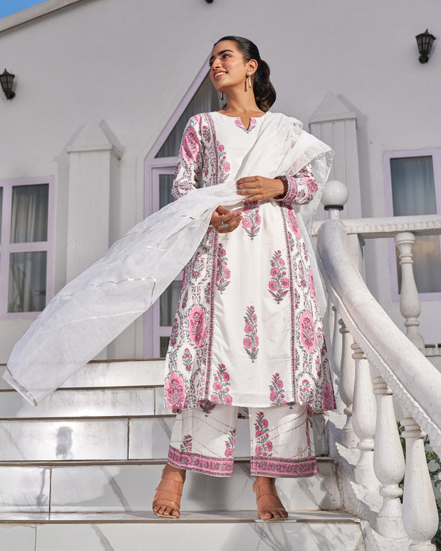 Rustic Charm Handblock Suit Set