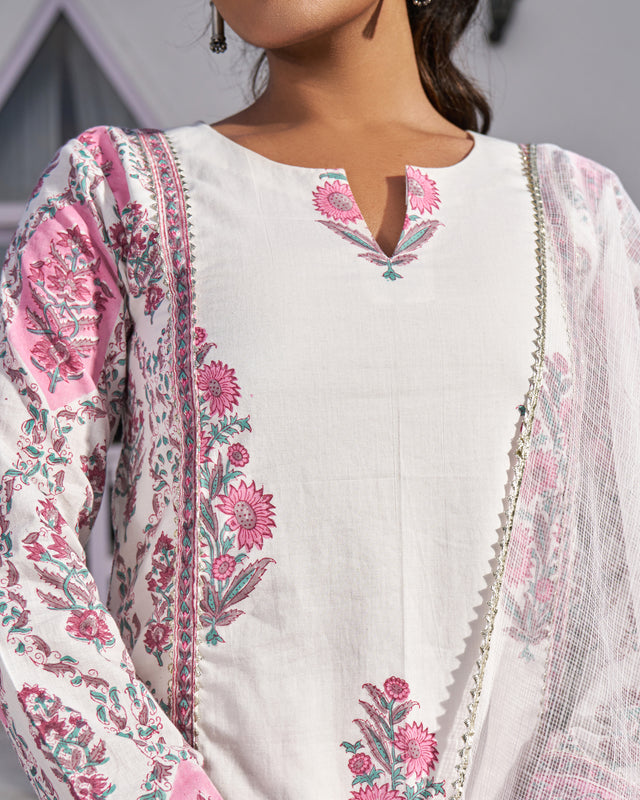 Rustic Charm Handblock Suit Set