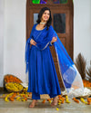Sapphire Blue Anarkali Suit Set