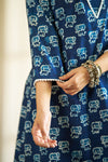 Indigo Safari handblock kurta set