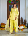 LimeLine Yellow Pakistani Kurta Set