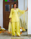 LimeLine Yellow Pakistani Kurta Set