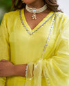LimeLine Yellow Pakistani Kurta Set