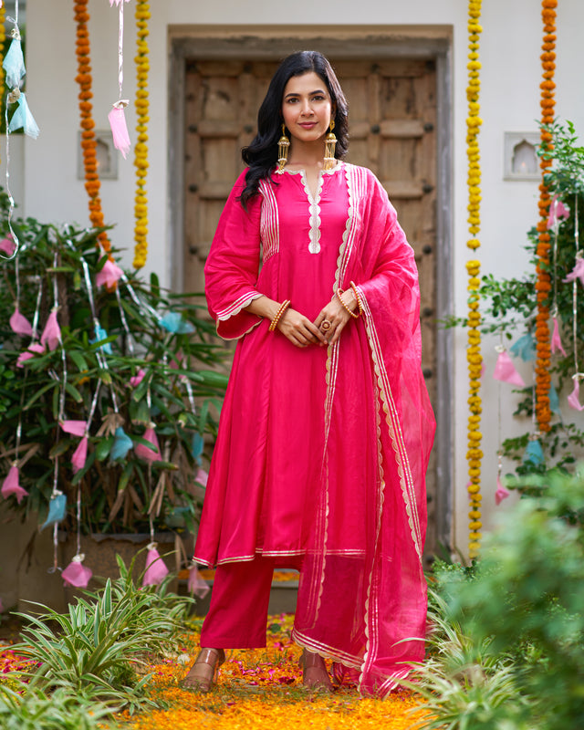 Mystic Pink Flared Suit Set