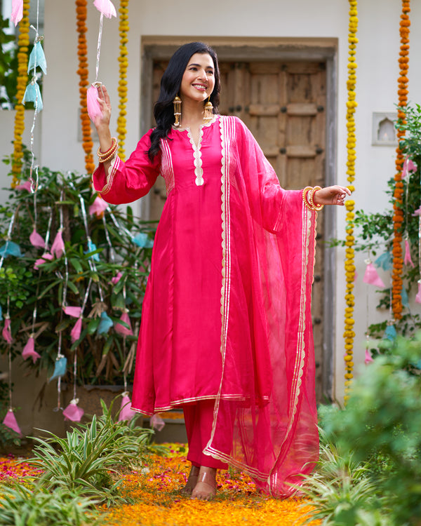 Mystic Pink Flared Suit Set