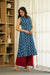 zigzag indigo handblock kurta set