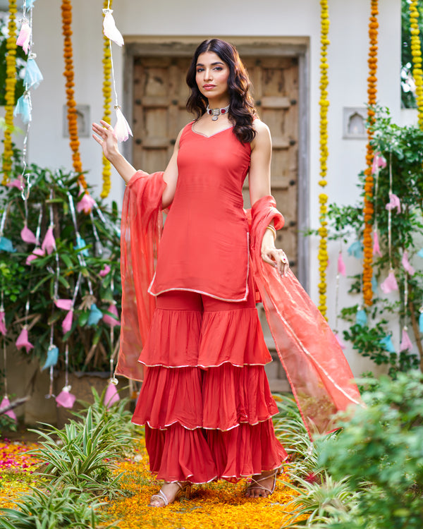 Siri bloom Rust Suit Set