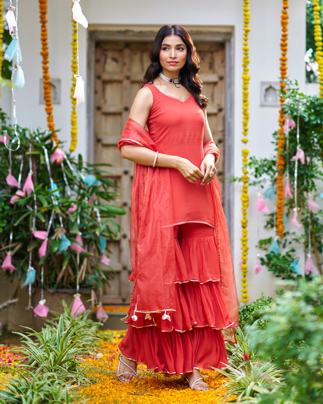 Siri bloom Rust Suit Set