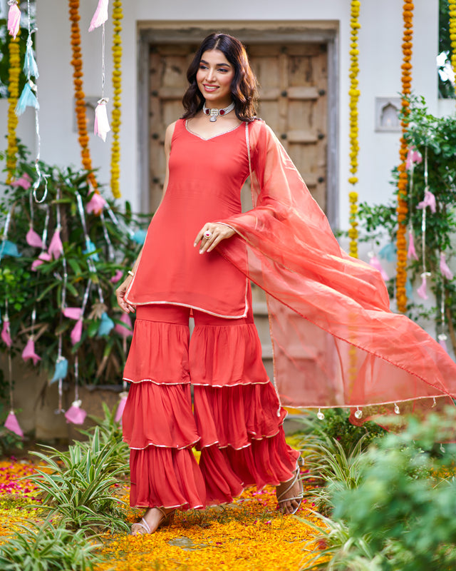 Siri bloom Rust Suit Set