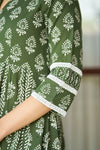 Harit bagru handblock Anarkali Suit set