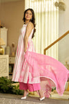 Pink Shibori Stripe suit set
