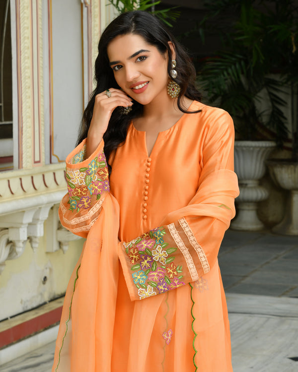 Amber Bloom Embroidered Kurta Set