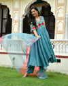 Noorie Floral High Low Chanderi Suit Set